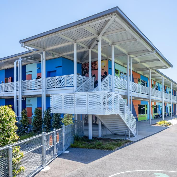 New two-story classroom building at Achieve Academy in Oakland, California