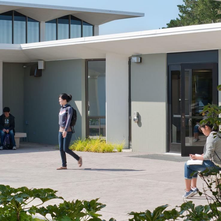 Exterior Entry with students walking by