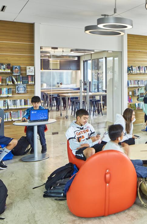 Teens area at the Half Moon Bay Library 